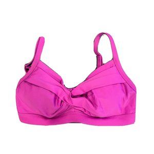 Athleta Size 32D/DD Magenta Twist Up Bikini Swimsuit Swim Top Convertible Straps